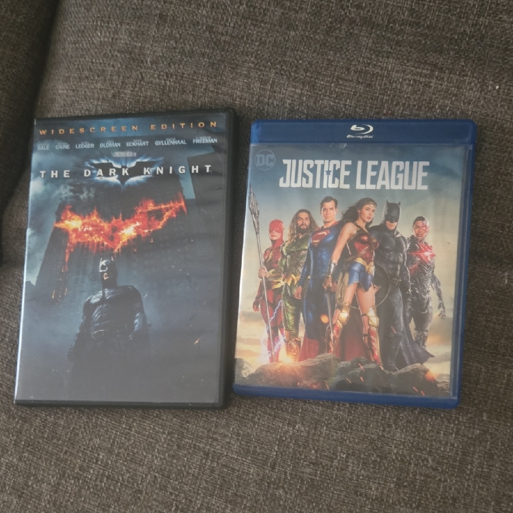 DC The Dark Knight and Justice League Blu-ray Set - Black and Blue Covers